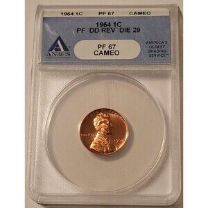 1964 Lincoln Memorial Cent DDR Die 29 Proof PF67 (RED) Cameo ANACS